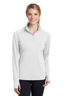 Sport-Tek® Women's Sport-Wick® Textured 1/4-Zip Pullover.  LST860