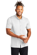 Mercer+Mettle® Stretch Pique Full-Button Polo MM1006