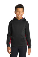 Sport-Tek® Youth Sport-Wick® CamoHex Fleece Colorblock Hooded Pullover.  YST239