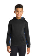 Sport-Tek® Youth Sport-Wick® CamoHex Fleece Colorblock Hooded Pullover.  YST239