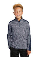 Sport-Tek ® Youth PosiCharge ® Electric Heather Colorblock 1/4-Zip Pullover. YST397