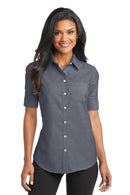 Port Authority® Women's Short Sleeve SuperPro™ Oxford Shirt. L659
