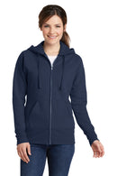 Port & Co™ Women's Core Fleece Full-Zip Hooded Sweatshirt. LPC78ZH