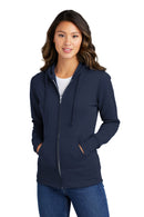 Port & Co™ Women's Core Fleece Full-Zip Hooded Sweatshirt. LPC78ZH