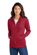 Port & Co™ Women's Core Fleece Full-Zip Hooded Sweatshirt. LPC78ZH