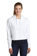 Sport-Tek ® Ladies PosiCharge ® Tri-Blend Wicking Fleece Crop Hooded Pullover LST298