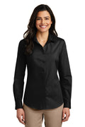 Port Authority® Women's Long Sleeve Carefree Poplin Shirt. LW100