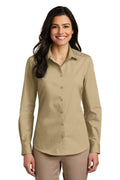 Port Authority® Women's Long Sleeve Carefree Poplin Shirt. LW100