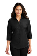 Port Authority® Women's 3/4-Sleeve Carefree Poplin Shirt. LW102