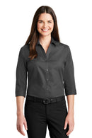 Port Authority® Women's 3/4-Sleeve Carefree Poplin Shirt. LW102