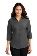 Port Authority® Women's 3/4-Sleeve Carefree Poplin Shirt. LW102