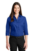 Port Authority® Women's 3/4-Sleeve Carefree Poplin Shirt. LW102