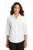 Port Authority® Women's 3/4-Sleeve Carefree Poplin Shirt. LW102