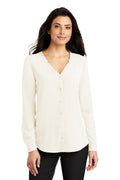 Port Authority® Women's Long Sleeve Button-Front Blouse. LW700